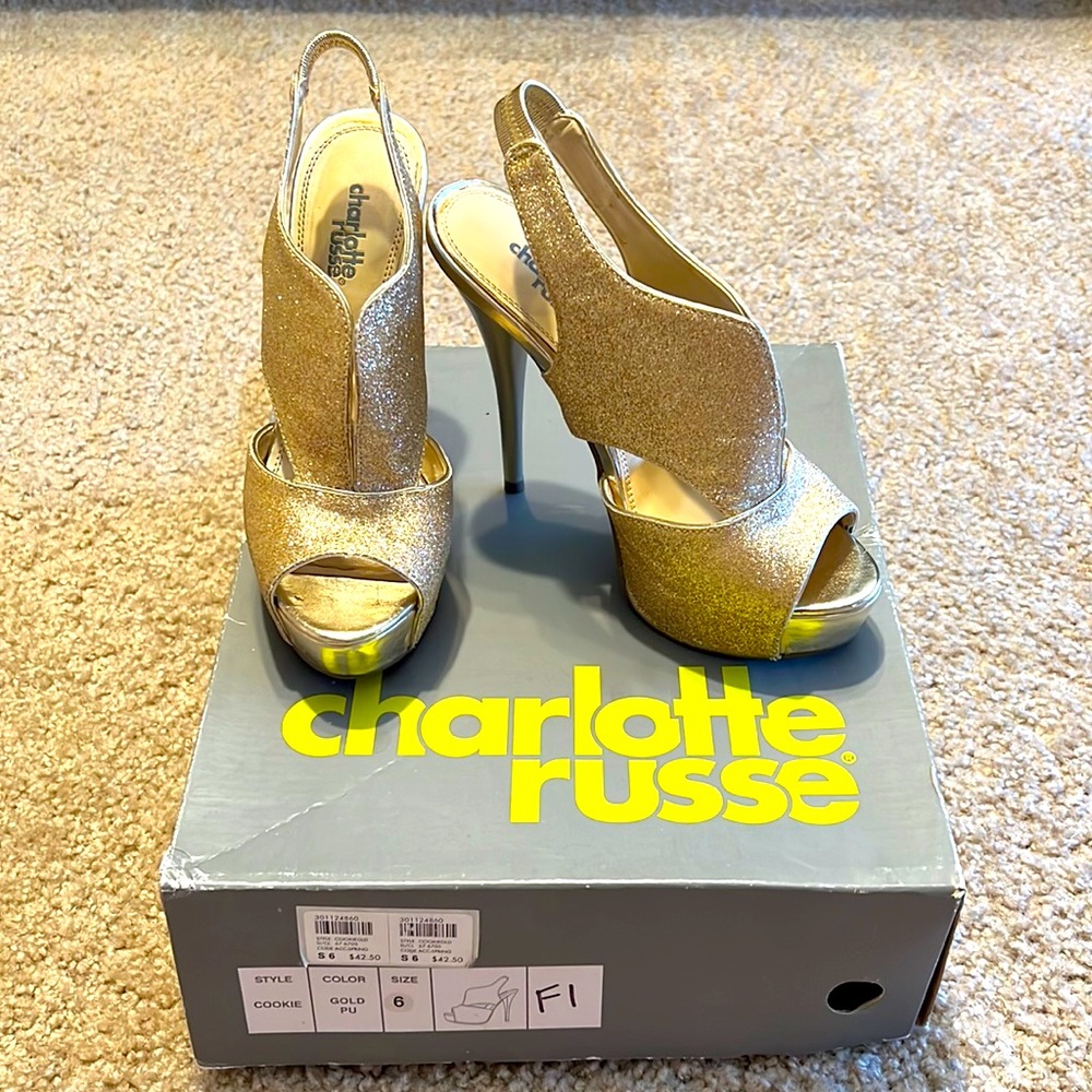 Charlotte Russe, Size 6, Champagne Gold Heels